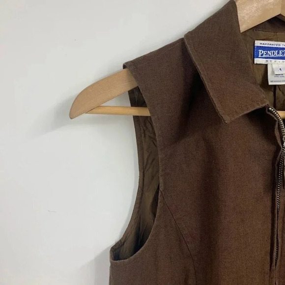 Pendleton Women's Vintage‎ Linen Full Zip Made in Hong Kong Vest Size 4 - Picture 3 of 11